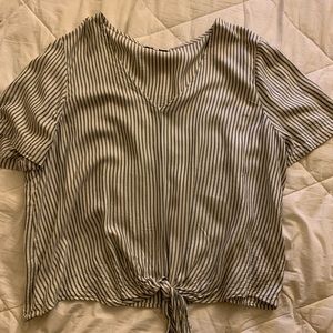 Madewell Blue Striped tie top